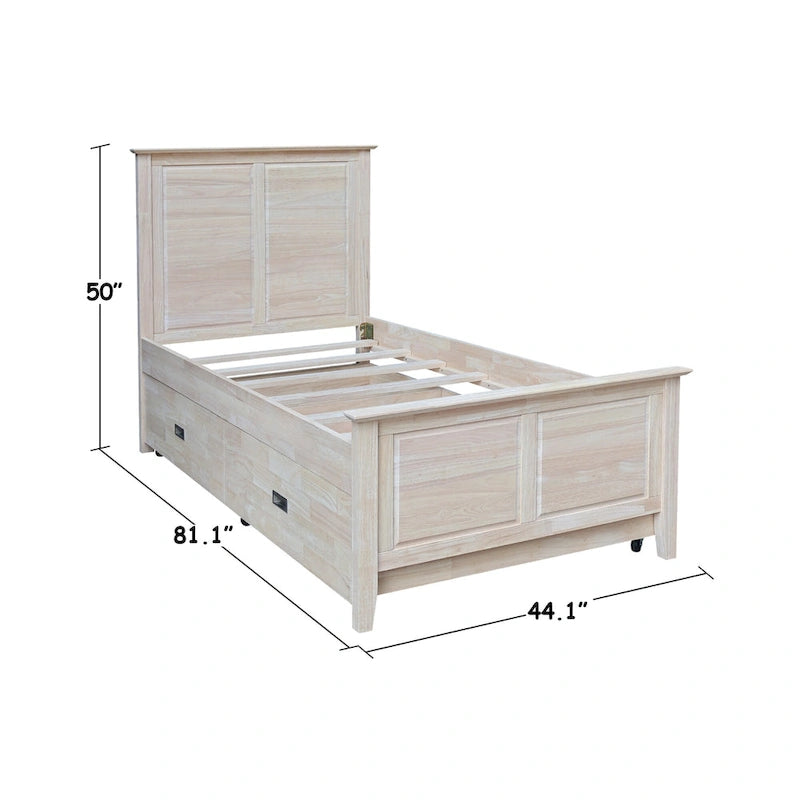 Solid Wood Twin Trundle Bed