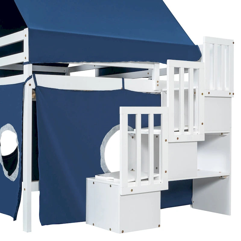Loft Bed with Tent and Tower