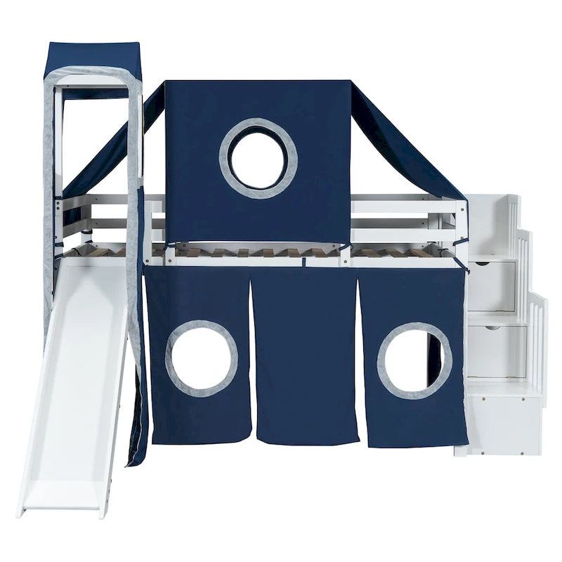 Loft Bed with Tent and Tower