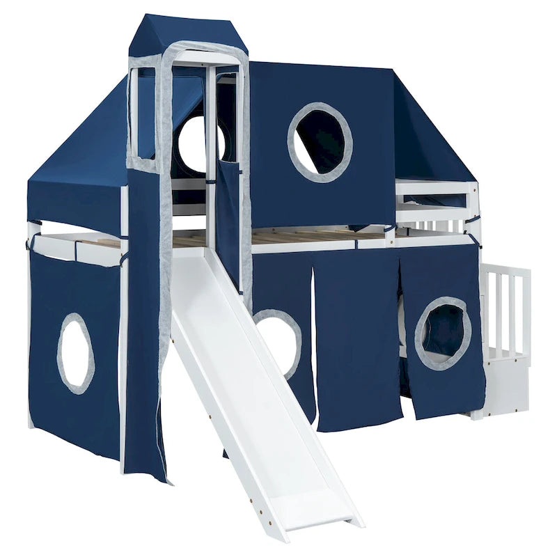Loft Bed with Tent and Tower