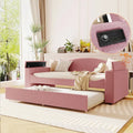 Twin Size Upholstered Daybed with Storage Armrests, Trundle and Integrated Bluetooth Audio System, Teddy Fleece, Gray
