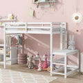 Twin Size Pine Wood High Loft Bed with Ladder