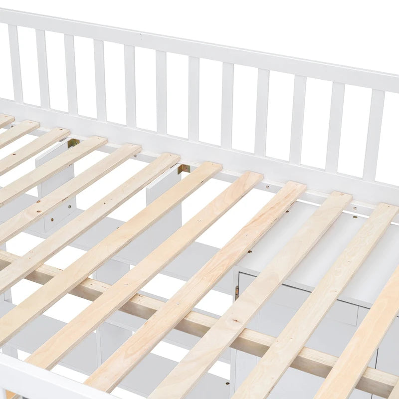 Full Pine Loft Bed with Desk and Storage