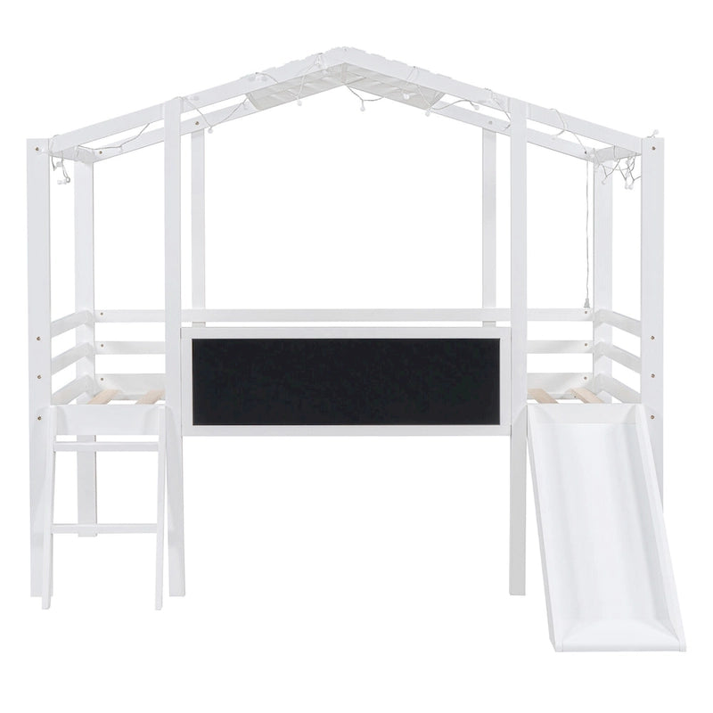 Twin Loft House Bed with Slide