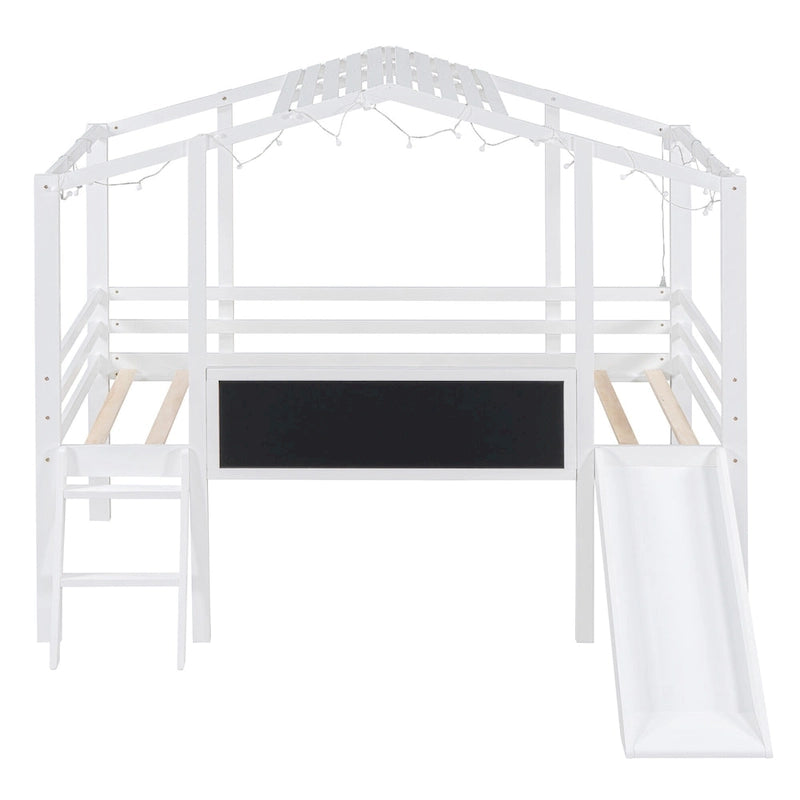 Twin Loft House Bed with Slide