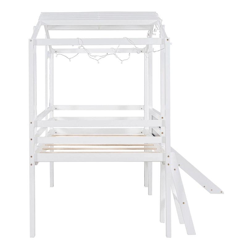 Twin Loft House Bed with Slide