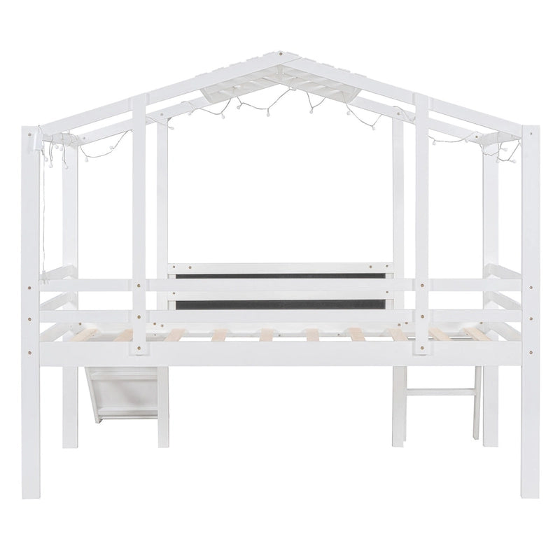 Twin Loft House Bed with Slide