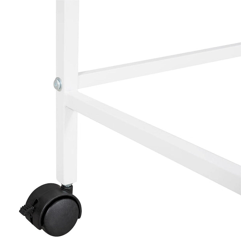 Twin Size Metal Loft Bed with Desk and Shelves