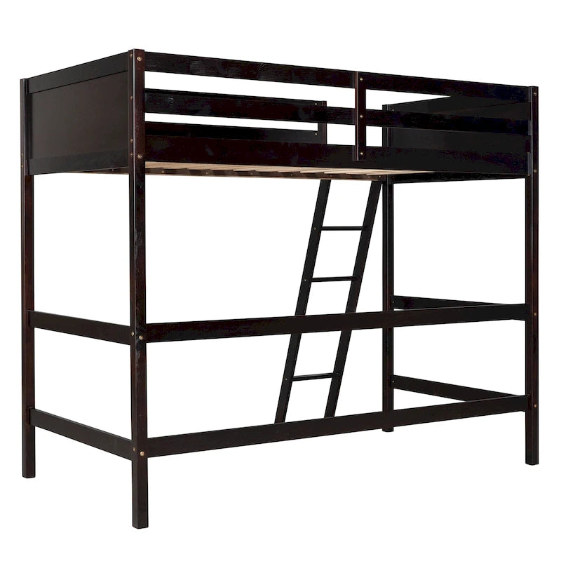 Twin Solid Wood Twin Size Loft Bed with Ladder