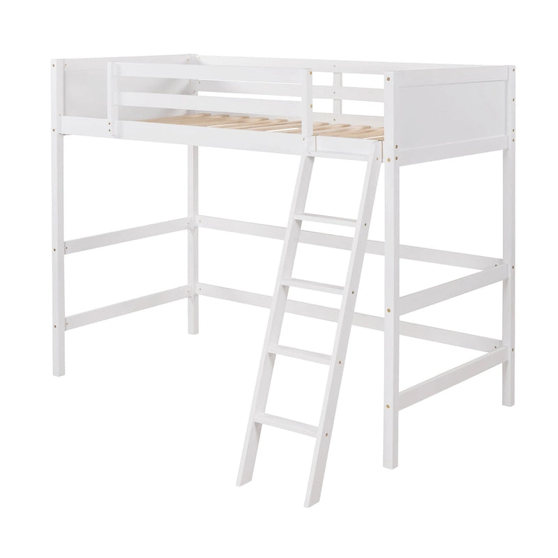 Twin Solid Wood Twin Size Loft Bed with Ladder