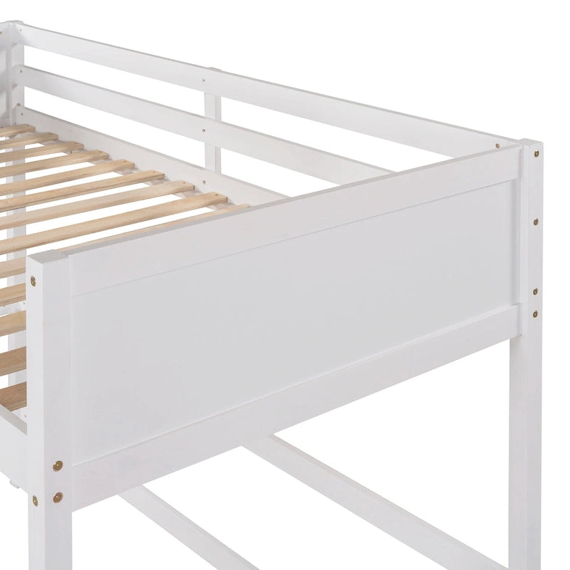 Twin Solid Wood Twin Size Loft Bed with Ladder