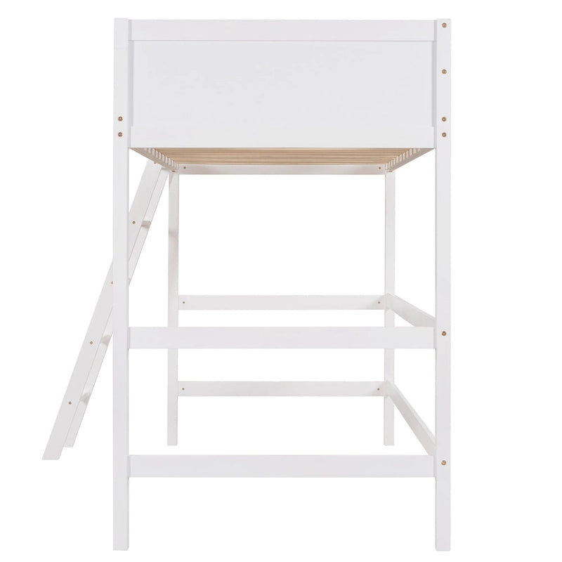 Twin Solid Wood Twin Size Loft Bed with Ladder