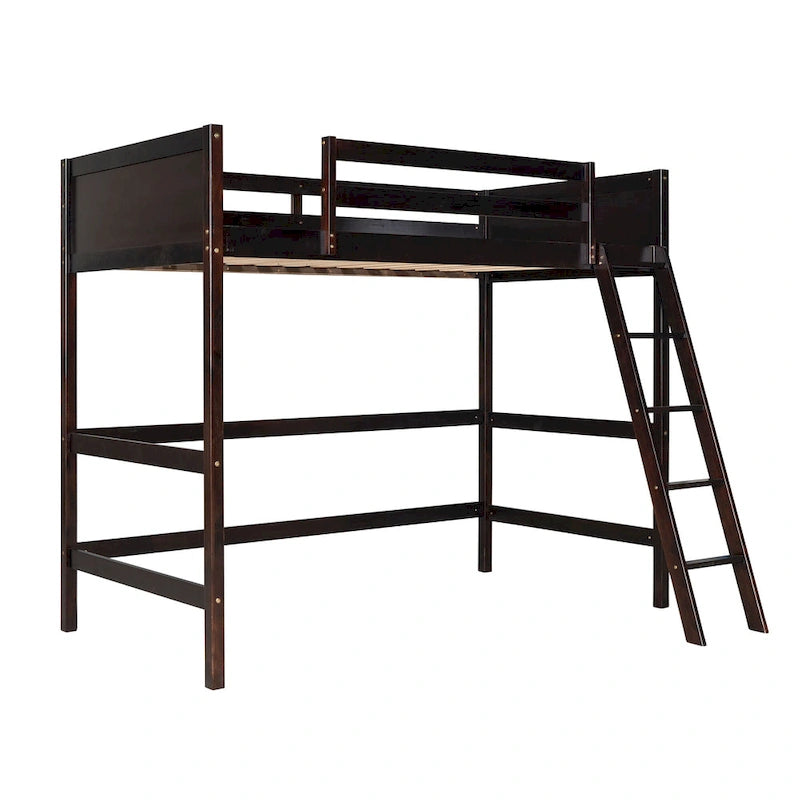 Twin Solid Wood Twin Size Loft Bed with Ladder