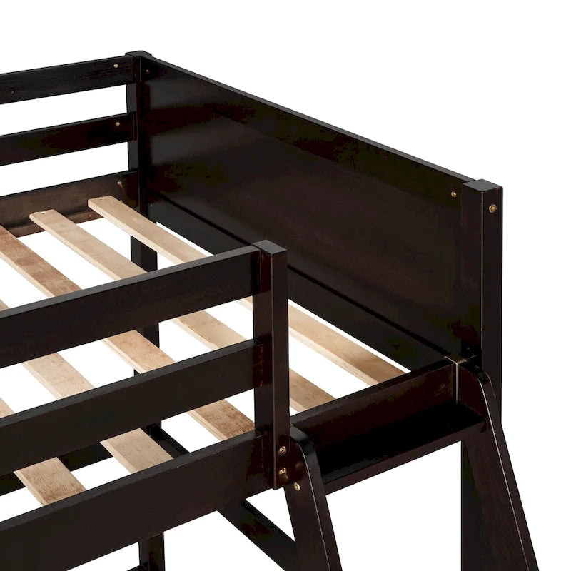 Twin Solid Wood Twin Size Loft Bed with Ladder