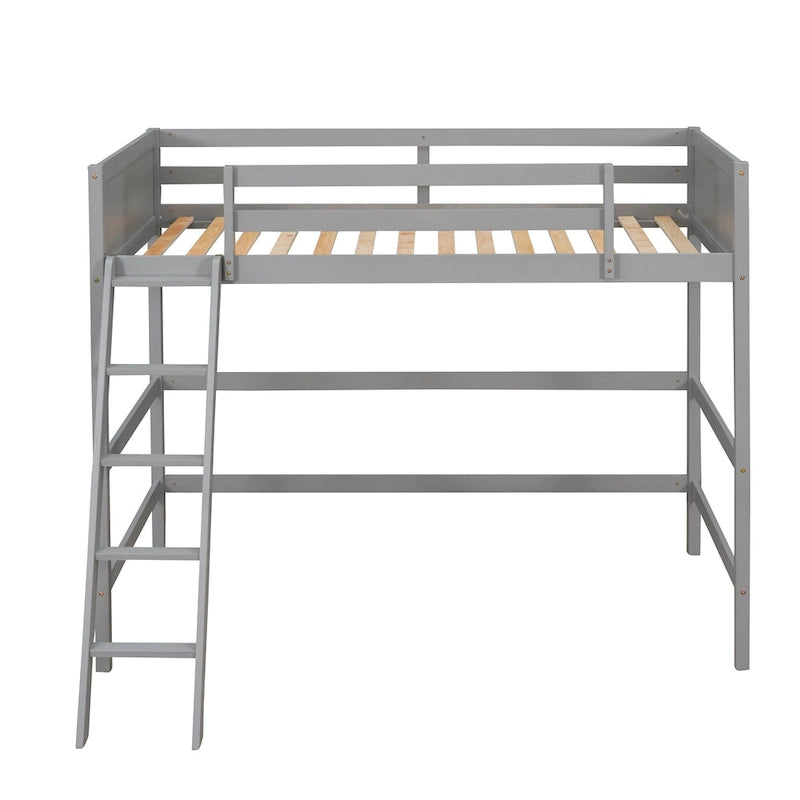 Twin Solid Wood Twin Size Loft Bed with Ladder