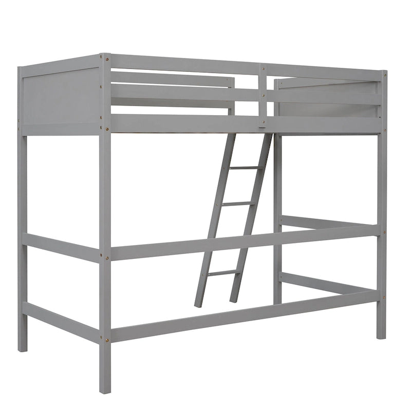 Twin Solid Wood Twin Size Loft Bed with Ladder