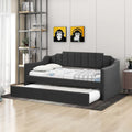 Upholstered Twin Daybed with Trundle, Storage Cabinets and USB Ports