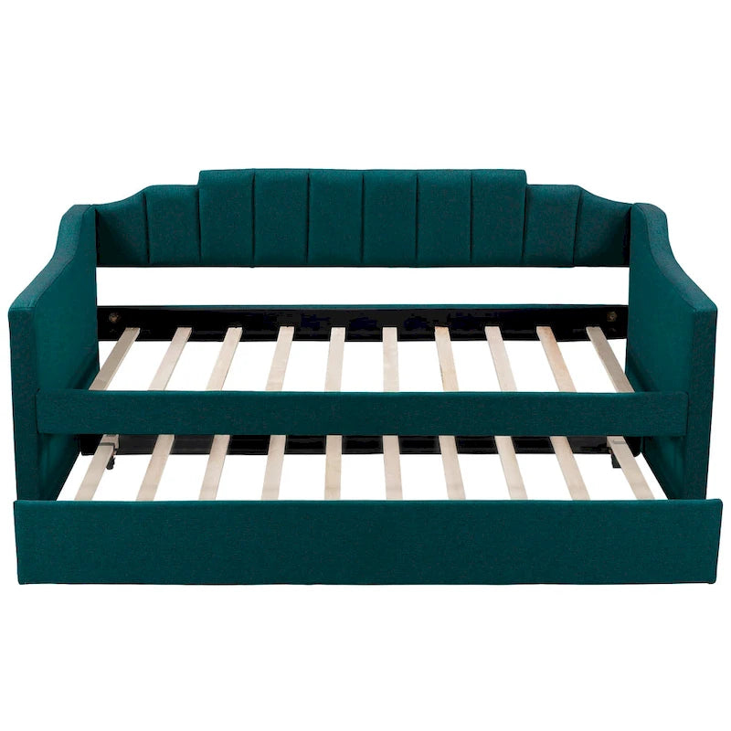 Upholstered Twin Daybed with Trundle, Storage Cabinets and USB Ports