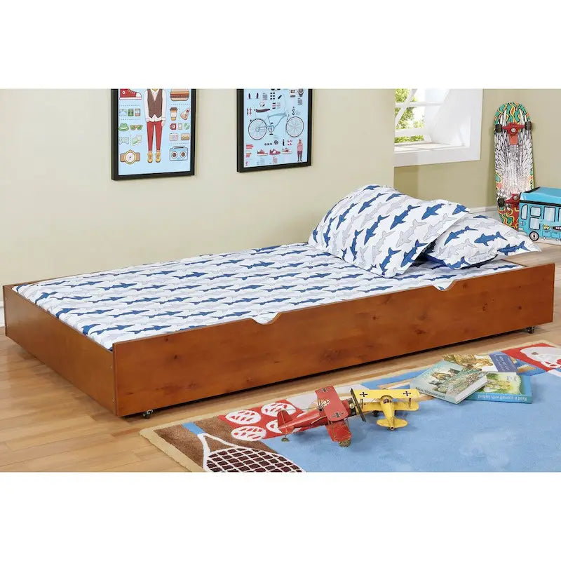 Wood Underbed Trundle with Casters