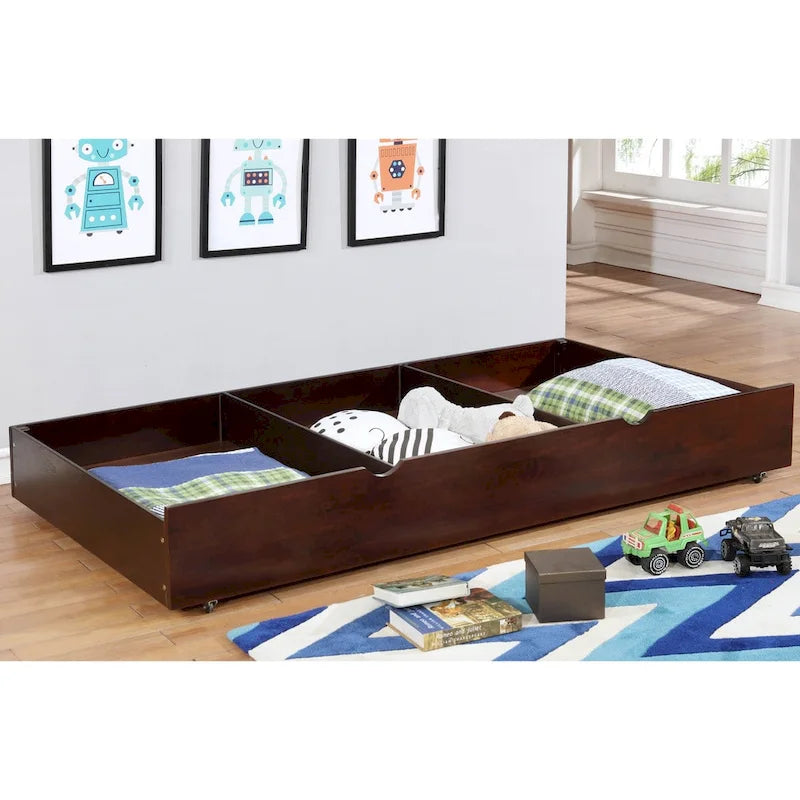 Wood Underbed Trundle with Casters