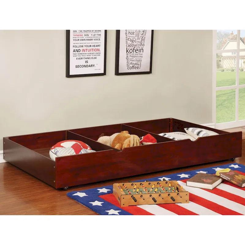 Wood Underbed Trundle with Casters