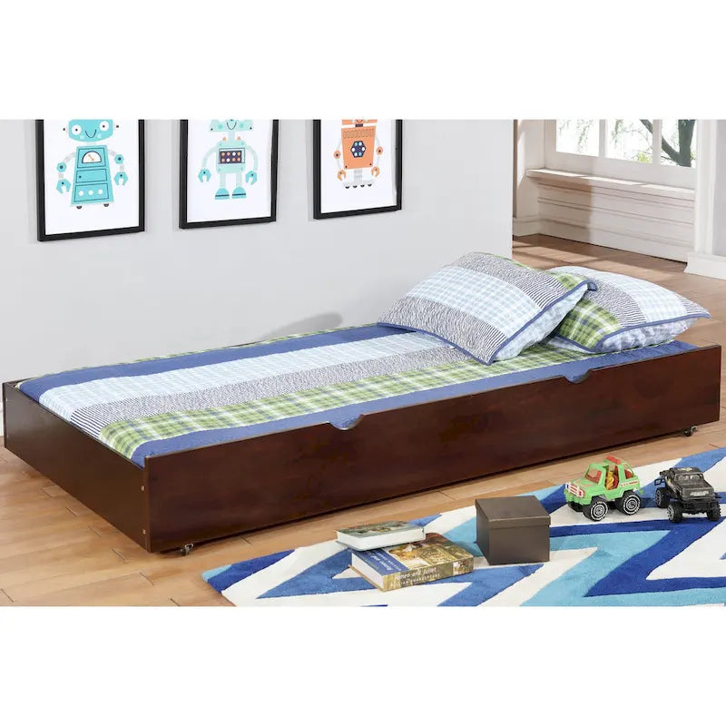 Wood Underbed Trundle with Casters