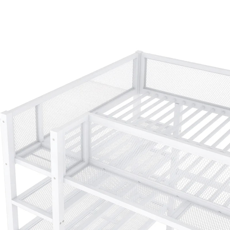 Full Loft Bed with Four Shelves
