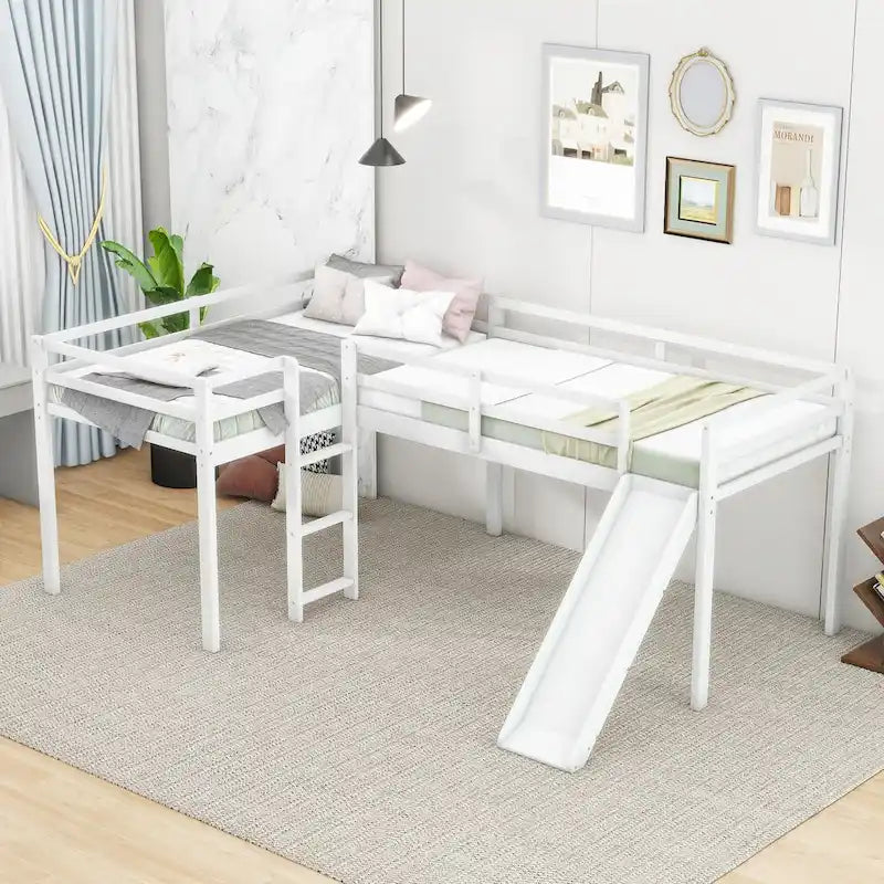 Loft Bed with Ladder and Slide